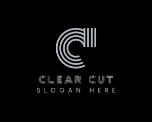 Professional Stripe Company Letter C logo design