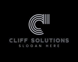 Professional Stripe Company Letter C logo design