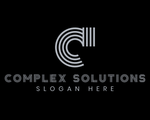 Professional Stripe Company Letter C logo design