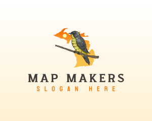 Michigan Kirtland's Warbler Bird logo design