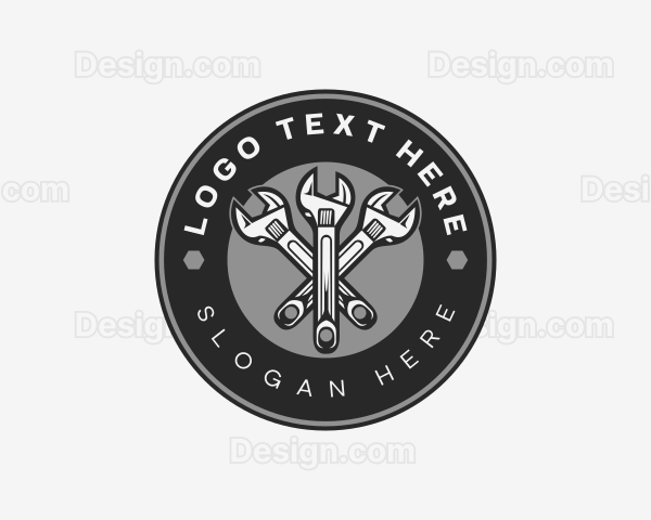 Handyman Wrench Maintenance Logo