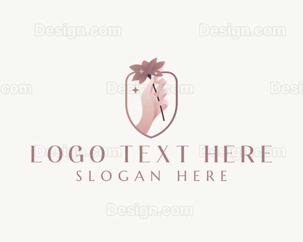 Flower Hand Beautician Logo