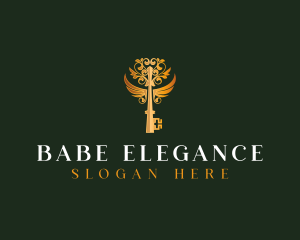 Elegant Key Wings logo design