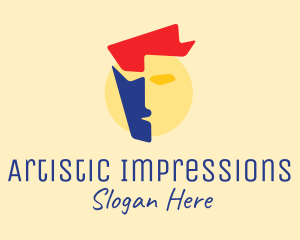 Art Face Cubism logo design