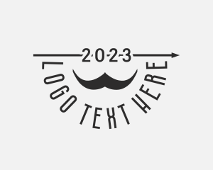 Retro Hipster Mustache logo