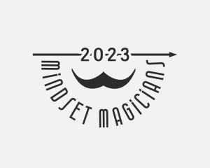 Retro Hipster Mustache logo design