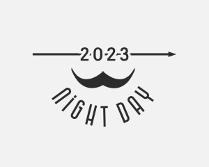 Retro Hipster Mustache logo design