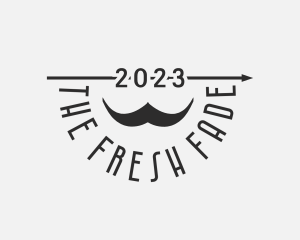 Retro Hipster Mustache logo design