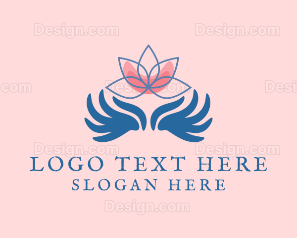 Blue Flower Hand Logo