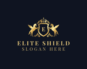 Luxury Shield Pegasus logo design