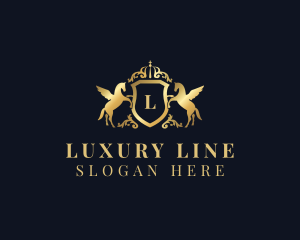 Luxury Shield Pegasus logo design