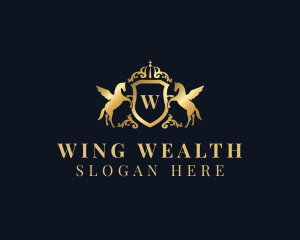 Luxury Shield Pegasus logo design