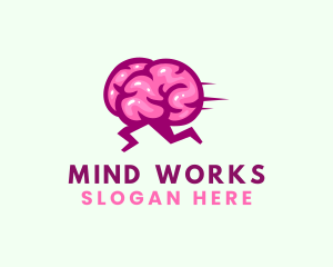 Running Brain Quiz logo design