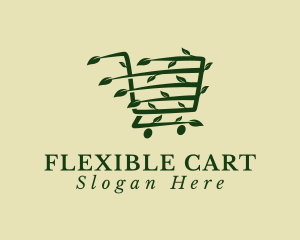 Organic Supermarket Cart logo design