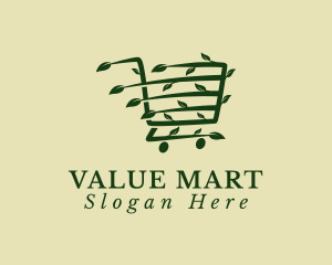 Organic Supermarket Cart logo design