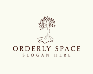 Organic Woman Tree logo design