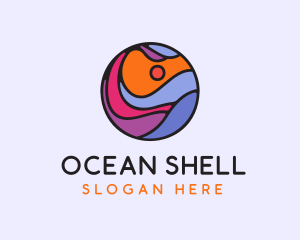 Sunset Ocean Wave logo design