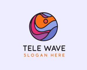 Sunset Ocean Wave logo design