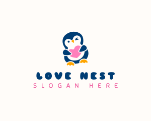 Penguin Bird Heart Logo