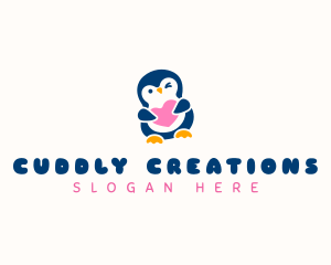 Penguin Bird Heart logo design