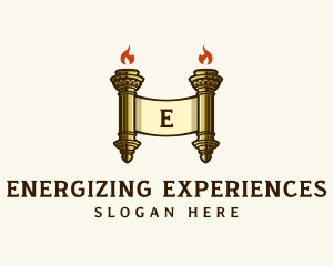 Jewish Torah Scroll logo