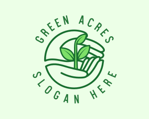 Hands Agriculture Plant logo design