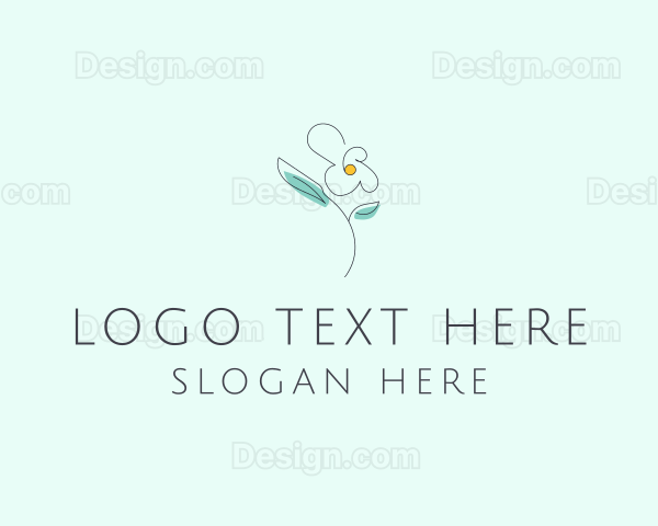 Delicate Flower Outline Logo