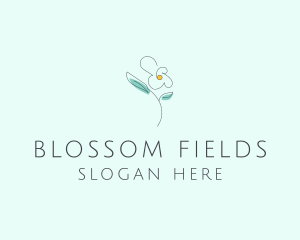 Delicate Flower Outline logo design