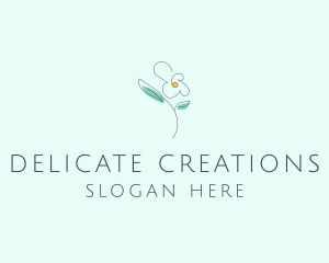 Delicate Flower Outline logo design