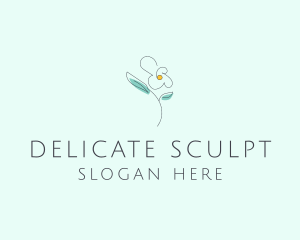 Delicate Flower Outline logo design