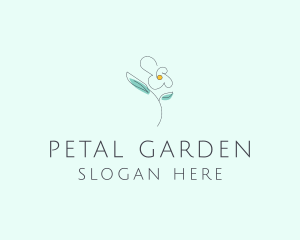 Delicate Flower Outline logo design