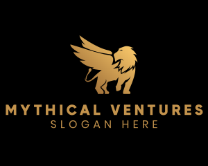 Gradient Gold Griffin logo design