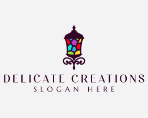 Stained Glass Lamp logo design