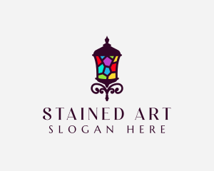 Stained Glass Lamp logo design