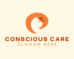 Orange Cat Pet Care logo design