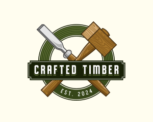 Chisel Mallet Carpentry logo design