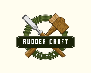 Chisel Mallet Carpentry logo design