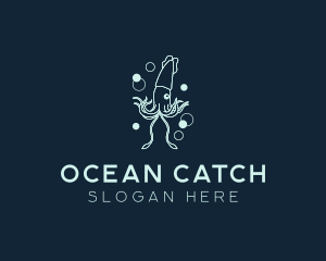 Wild Ocean Squid logo design