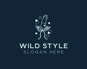 Wild Ocean Squid logo design