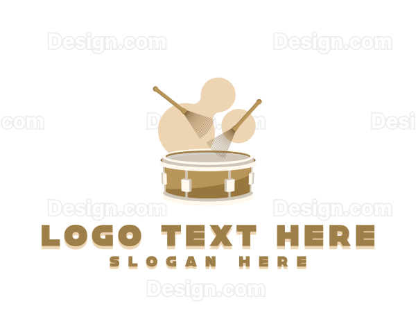 Musical Drum Brush Logo