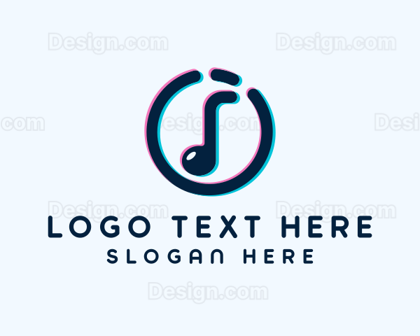 DJ Music Note Bar Logo