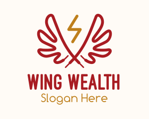 Wing Lightning Shoelace logo design