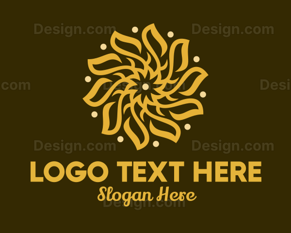 Golden Flower Decoration Logo