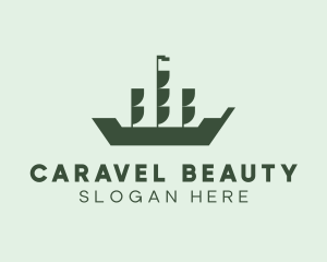 Maritime Caravel Ship logo design