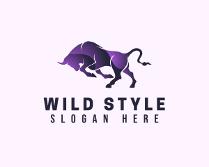 Purple Wild Buffalo logo design