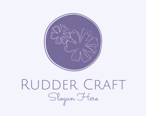 Purple Flower Embroidery logo design