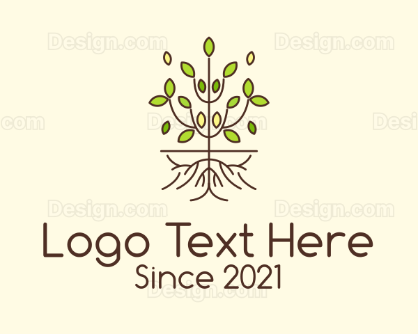 Minimalist Symmetric Plant Logo