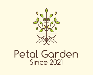 Minimalist Symmetric Plant logo design