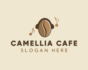 Coffee Bean Cafe Music logo design