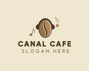 Coffee Bean Cafe Music logo design